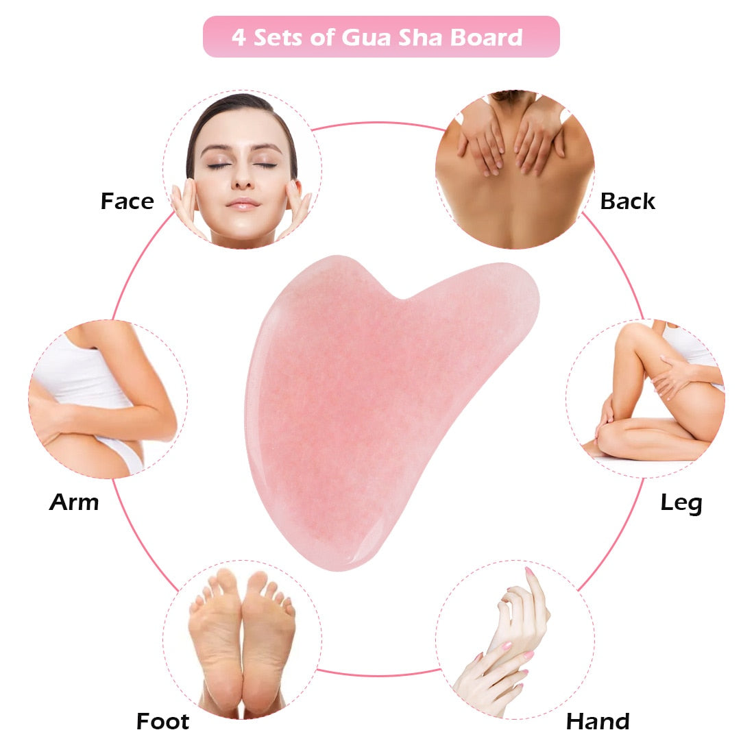 Rose quartz gua sha stone detail